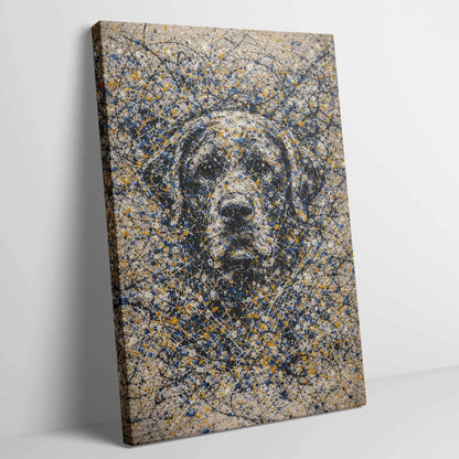 Labrador Retriever Pollock-inspired Portrait, Lab Wall Art Print