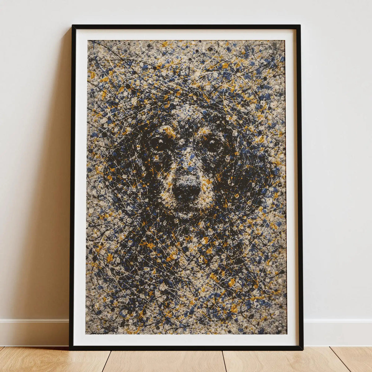 Dachshund Pollock-inspired Portrait, Doxie Wall Art Print