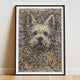West Highland White Terrier Pollock-inspired Portrait, Westie Wall Art Print