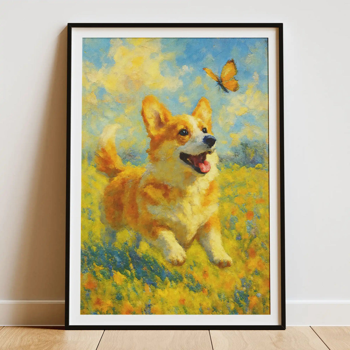 Corgi Impressionist Portrait, Wall Art Print