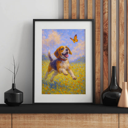 Beagle Impressionist Portrait, Beagle Wall Art Print