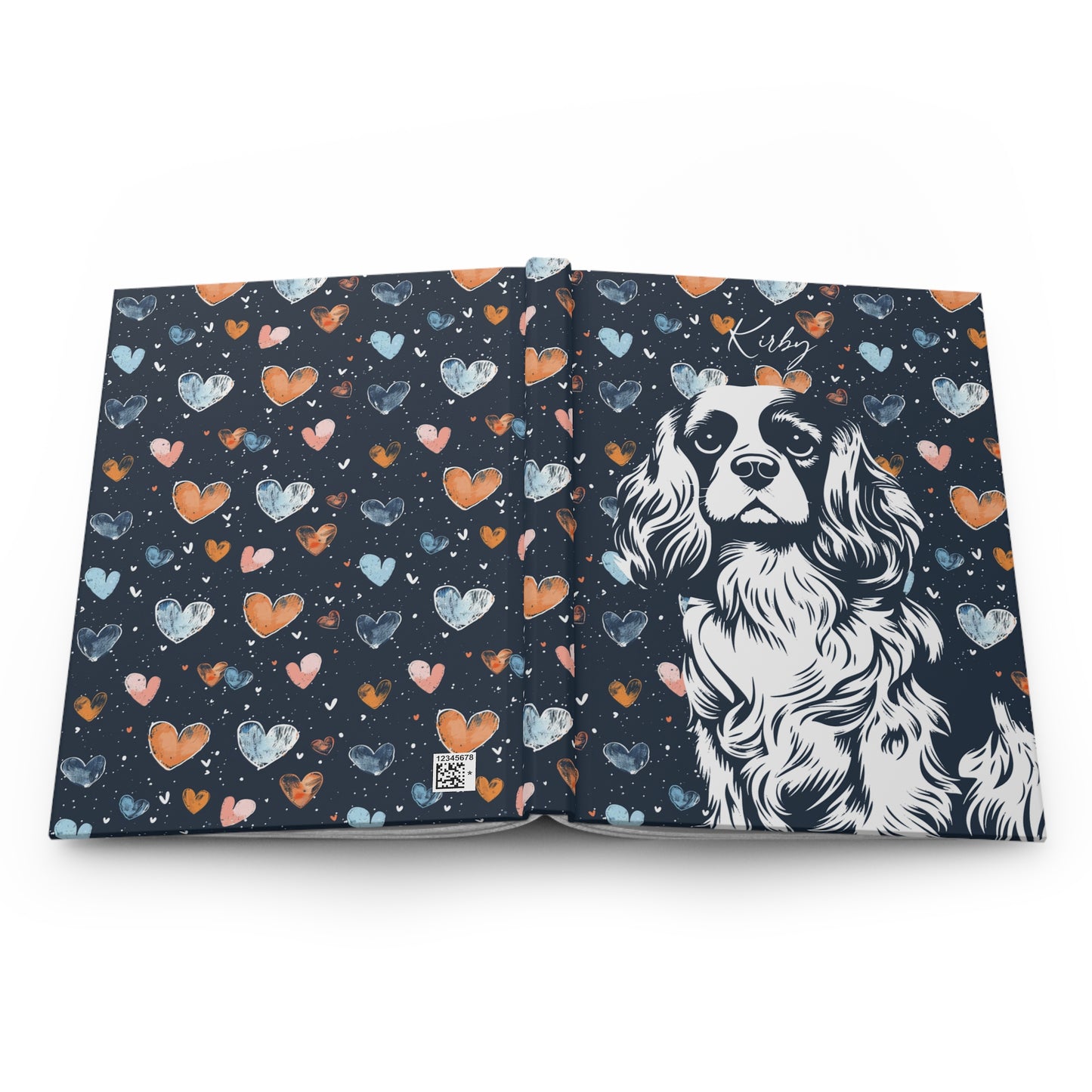 Cavalier King Charles Spaniel Hearts Hardcover Journal