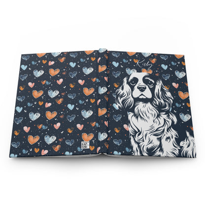 Cavalier King Charles Spaniel Hearts Hardcover Journal