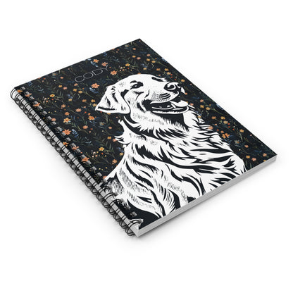 Golden Retriever Floral Spiral Notebook