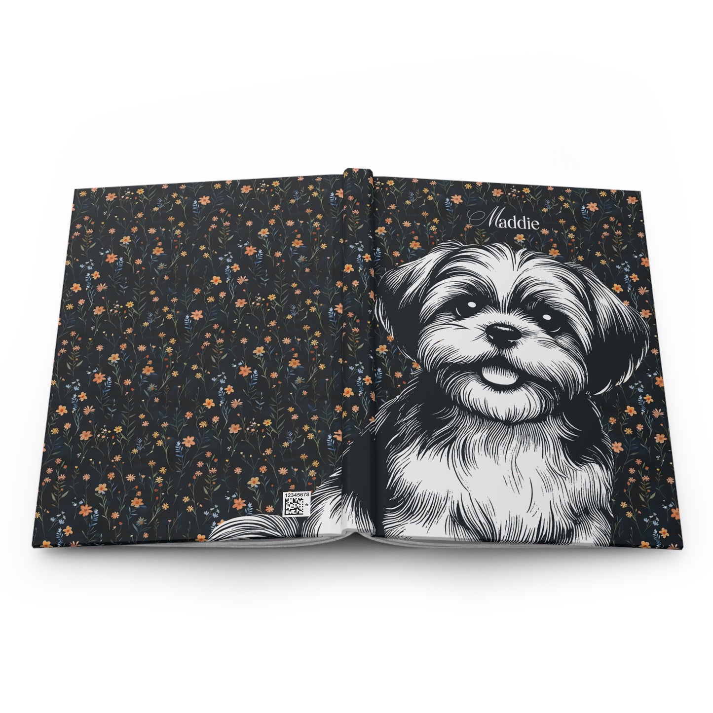 Shih Tzu Flower Hardcover Journal