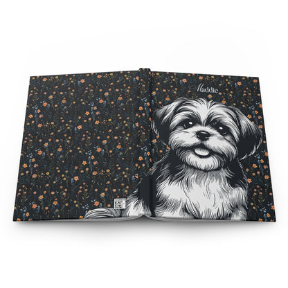 Shih Tzu Flower Hardcover Journal