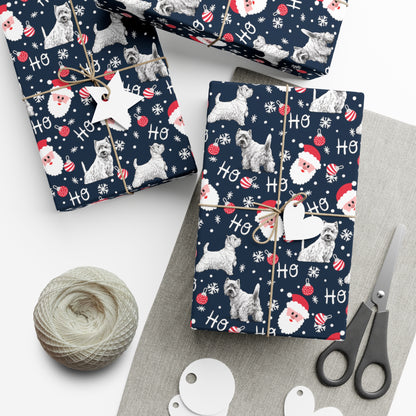 Westie Christmas Santa Gift Wrap Papers