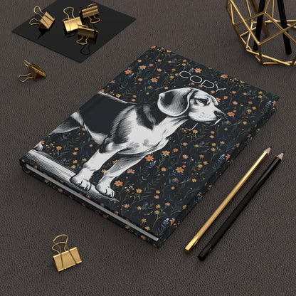 Beagle Flowers Hardcover Journal