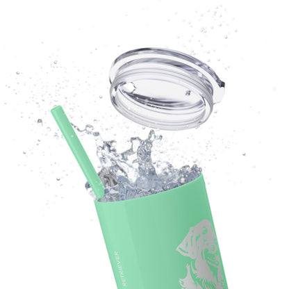 Golden Retriever Skinny Tumbler with Straw, 20oz