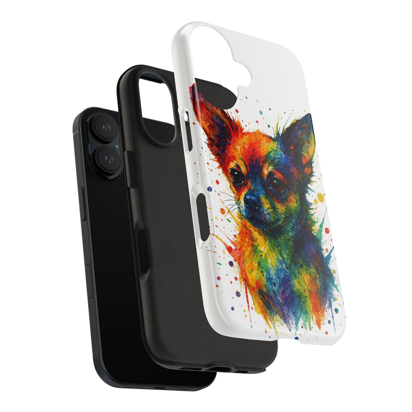 Chihuahua Portrait Splatter-Style Abstract Cell Phone Case