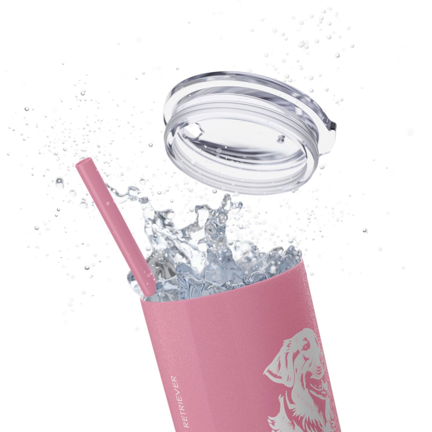 Golden Retriever Skinny Tumbler with Straw, 20oz