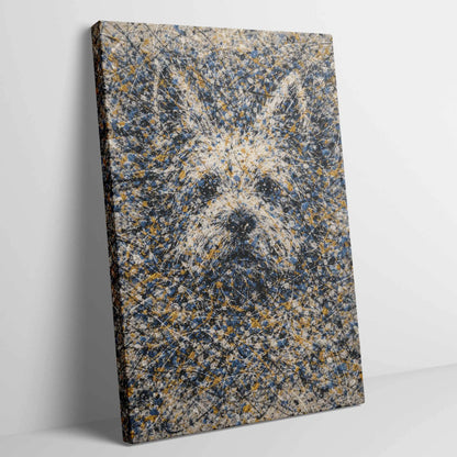 West Highland White Terrier Pollock-inspired Portrait, Westie Wall Art Print