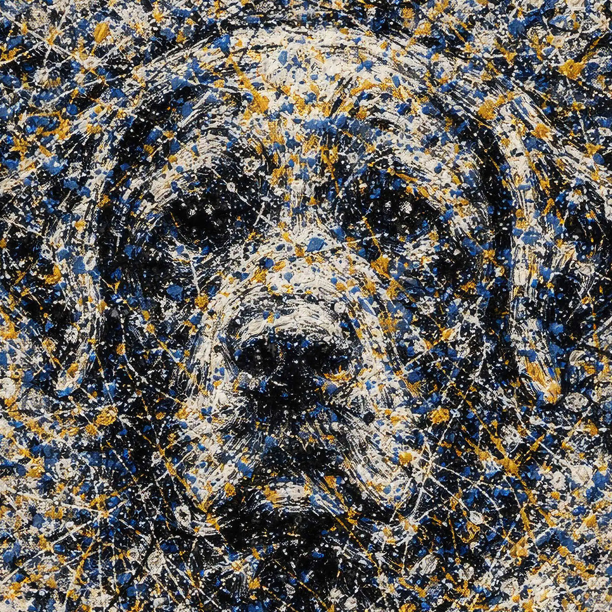 Labrador Retriever Pollock-inspired Portrait, Lab Wall Art Print
