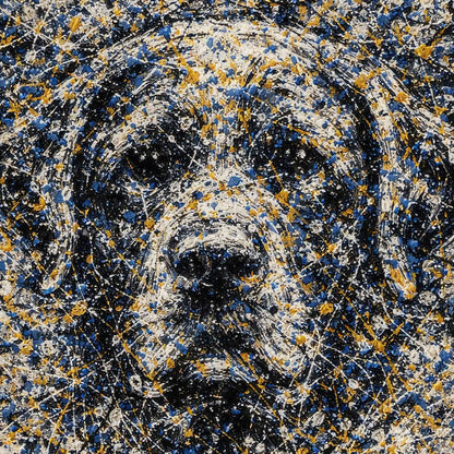 Labrador Retriever Pollock-inspired Portrait, Lab Wall Art Print
