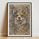 Corgi Pollock-Inspired Portrait, Wall Art Print