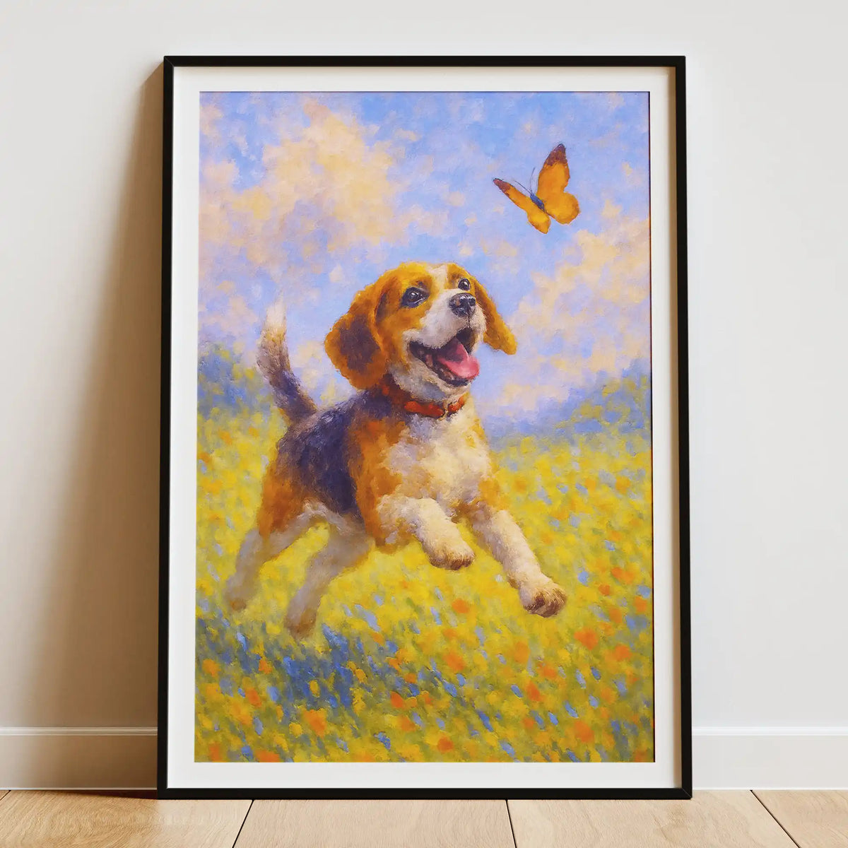 Beagle Impressionist Portrait, Beagle Wall Art Print