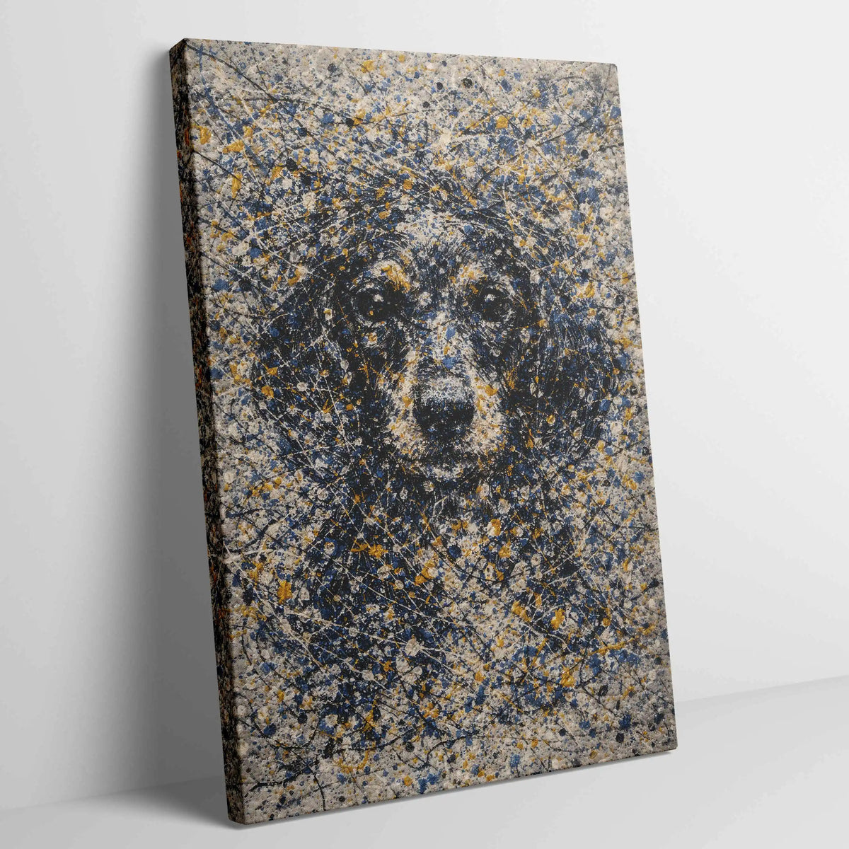 Dachshund Pollock-inspired Portrait, Doxie Wall Art Print