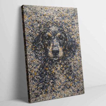 Dachshund Pollock-inspired Portrait, Doxie Wall Art Print