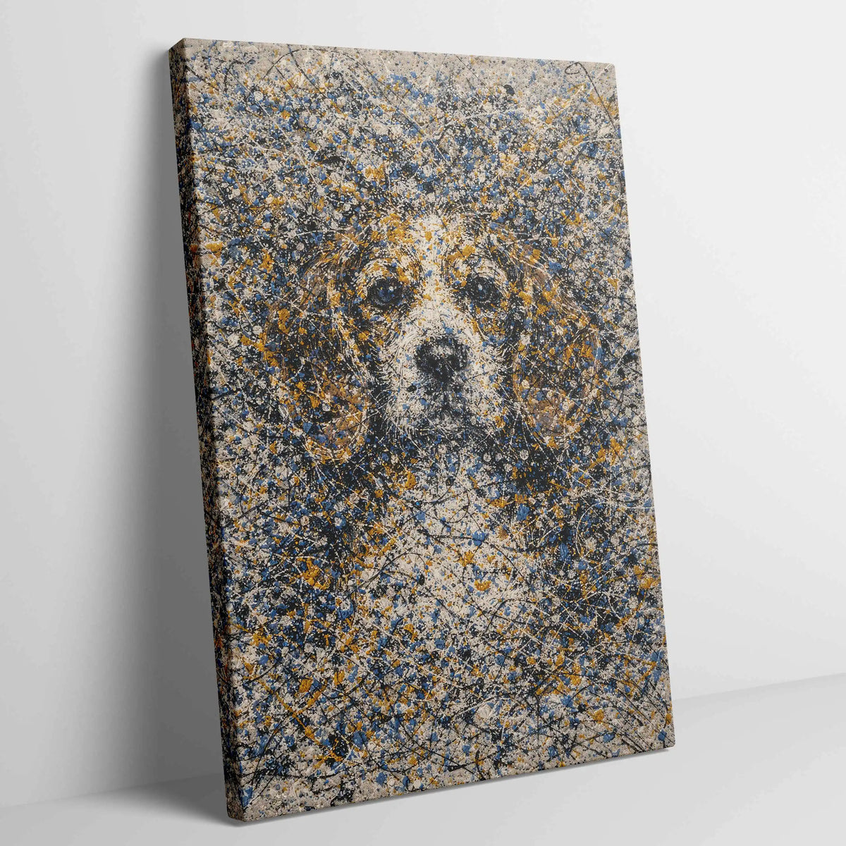 Beagle Pollock-inspired Portrait, Beagle Wall Art Print