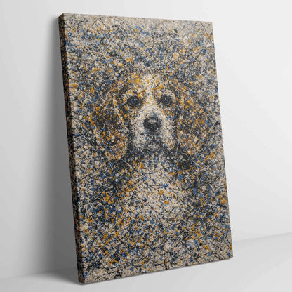 Beagle Pollock-inspired Portrait, Beagle Wall Art Print