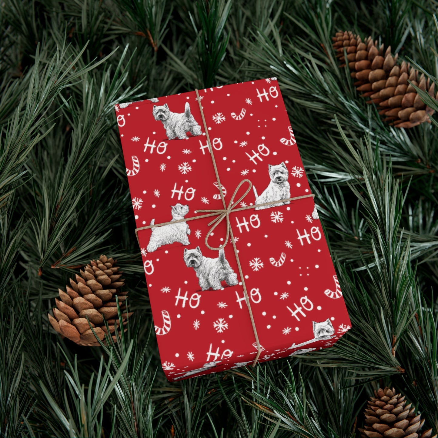 Westie Christmas "Ho Ho Ho" Gift Wrap Papers