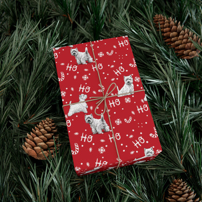 Westie Christmas "Ho Ho Ho" Gift Wrap Papers