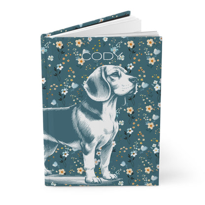 Beagle Flowers Hardcover Journal