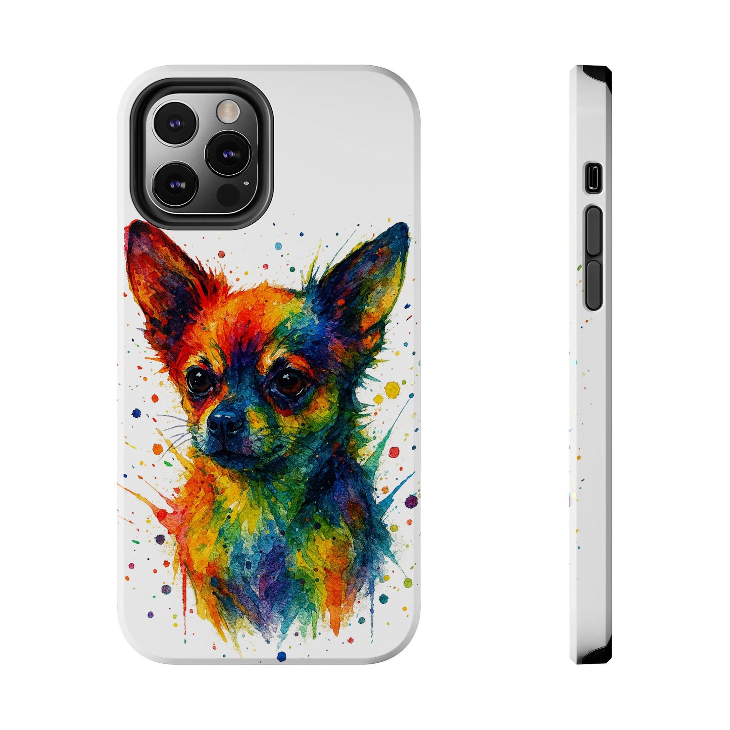 Chihuahua Portrait Splatter-Style Abstract Cell Phone Case