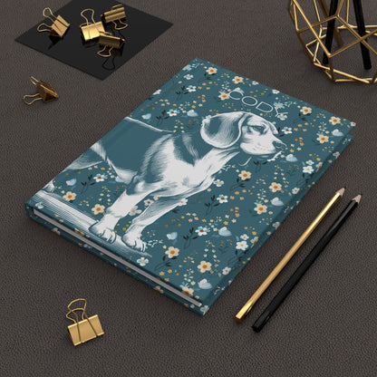 Beagle Flowers Hardcover Journal