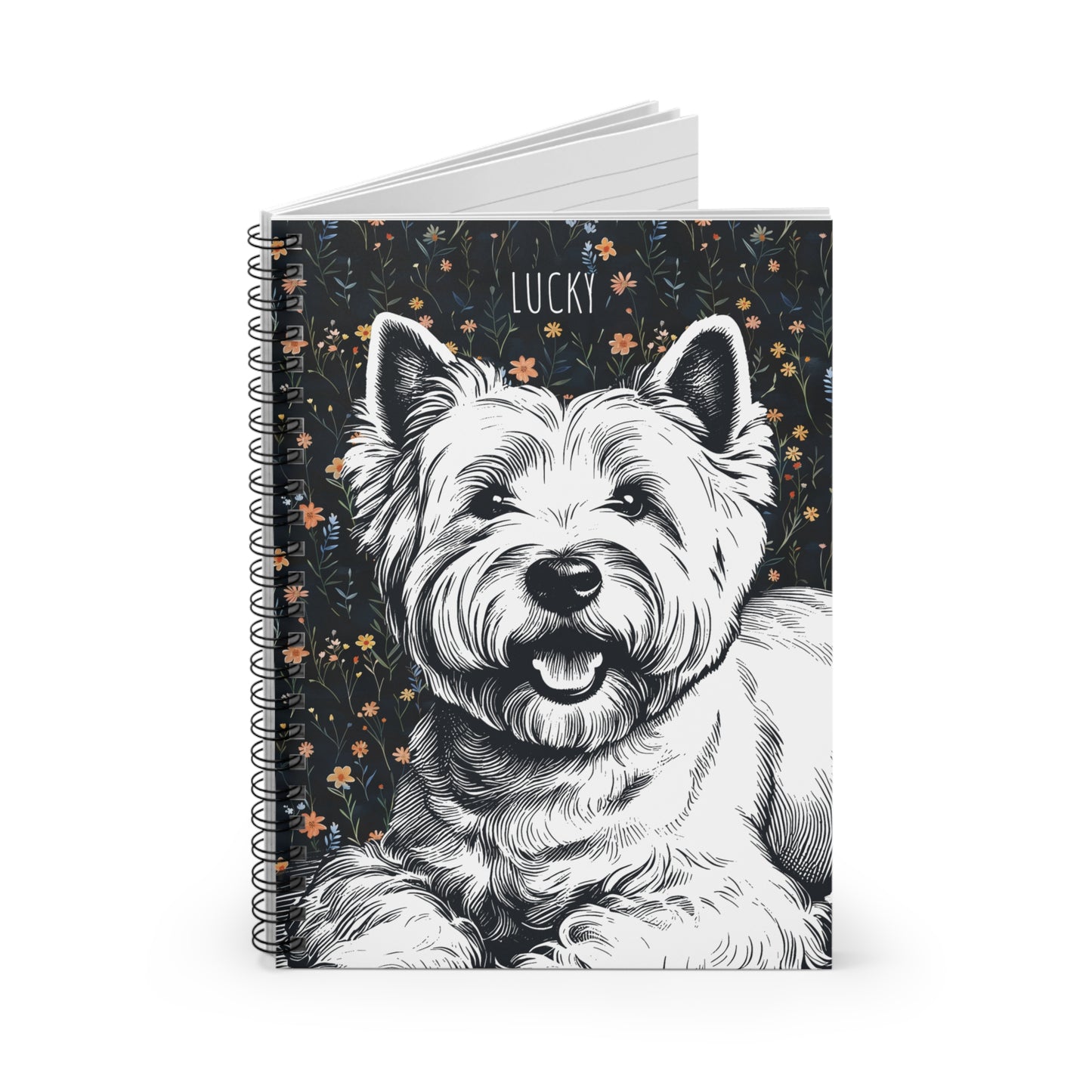 Westie Floral Spiral Notebook