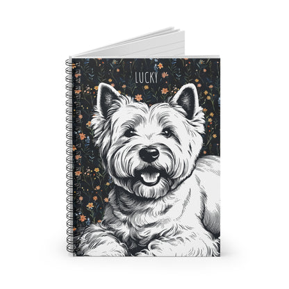 Westie Floral Spiral Notebook