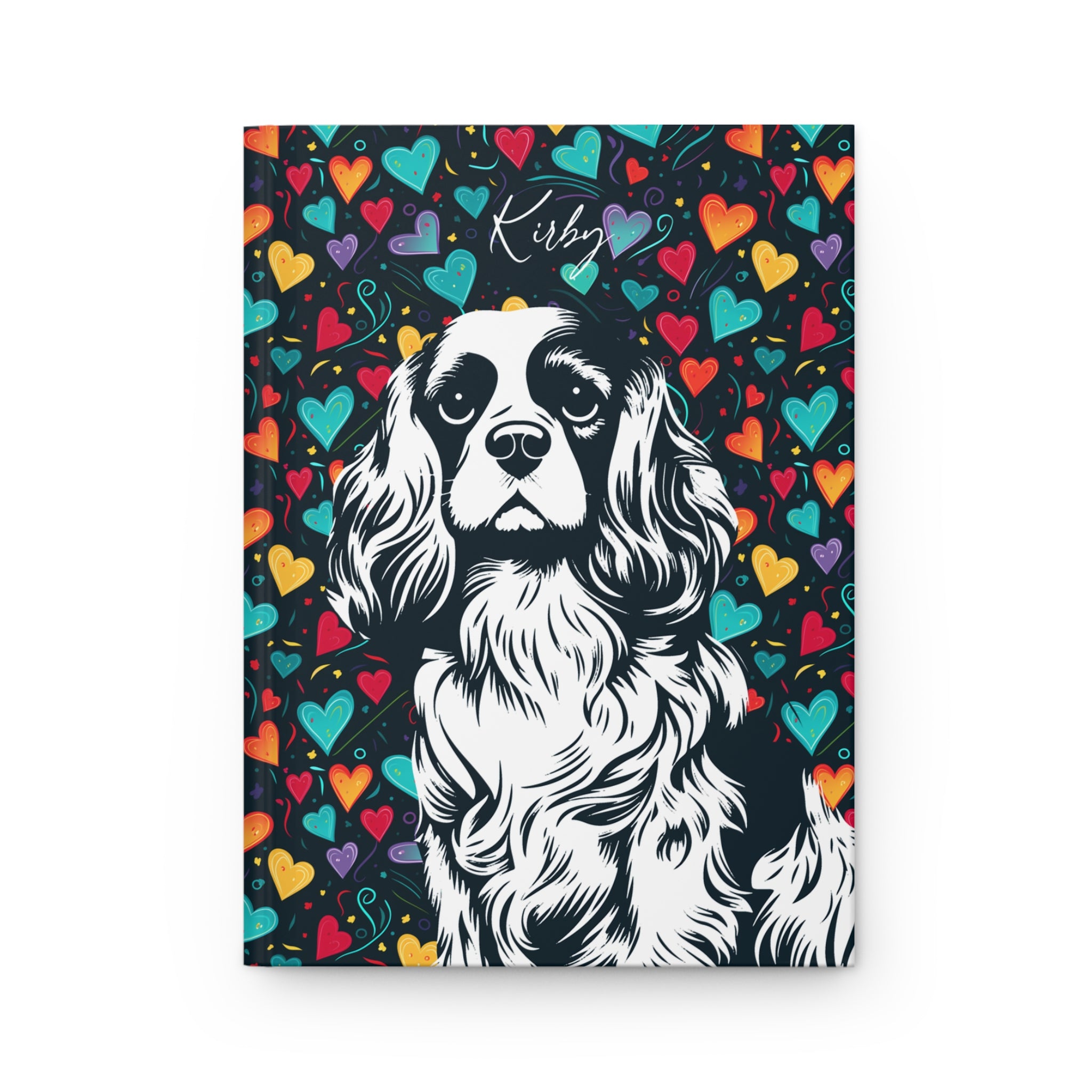 Cavalier King Charles Spaniel Hearts Hardcover Journal
