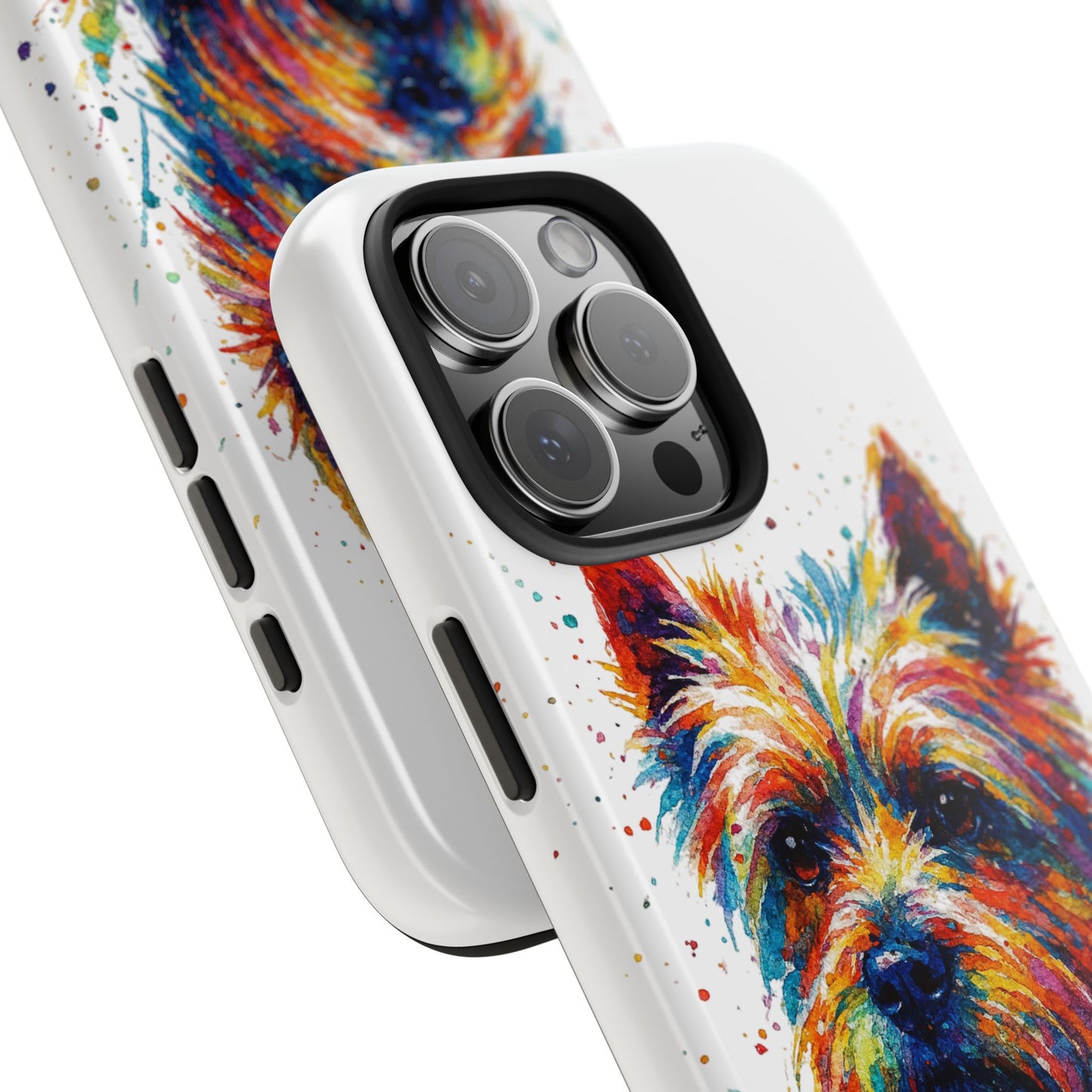 Westie Portrait Splatter-Style Abstract Cell Phone Case