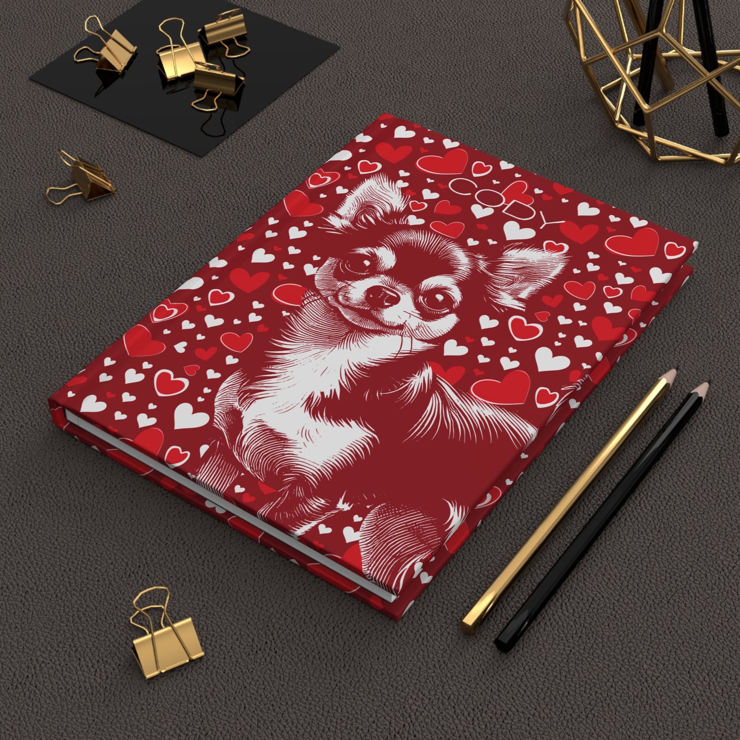 Chihuahua Hearts Hardcover Journal