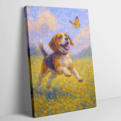 Beagle Impressionist Portrait, Beagle Wall Art Print