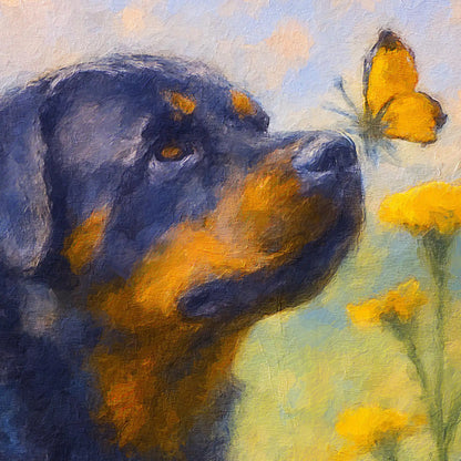 Rottweiler Impressionist Portrait, Rotty Wall Art Print