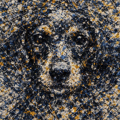 Dachshund Pollock-inspired Portrait, Doxie Wall Art Print