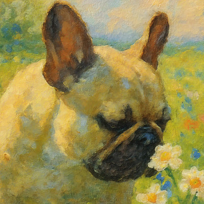 French Bulldog Impressionist-Inspired Portrait, Wall Art Print