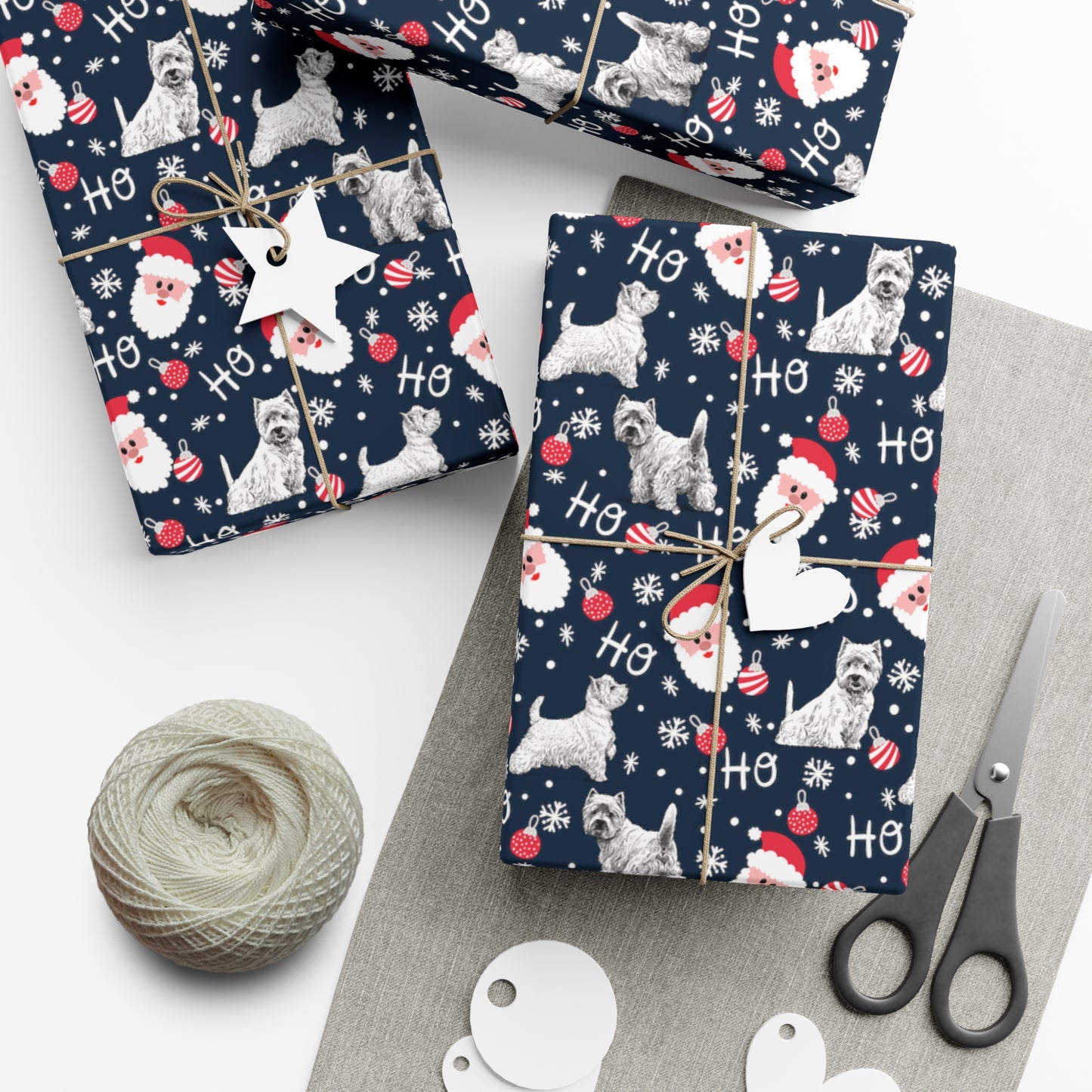 Westie Christmas Santa Gift Wrap Papers