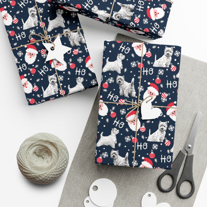 Westie Christmas Santa Gift Wrap Papers