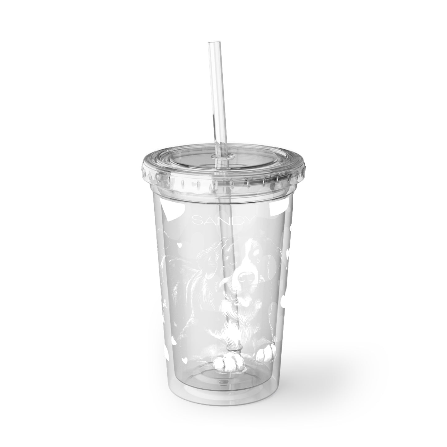 Bernese Mountain Dog Heart Suave Acrylic Cup