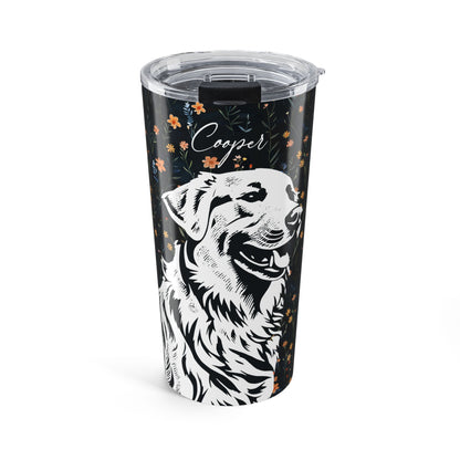 Personalized Golden Retriever Flowers Tumbler, 20oz