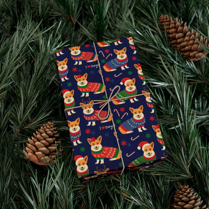 I Love Corgi Christmas Sweater Gift Wrap Papers