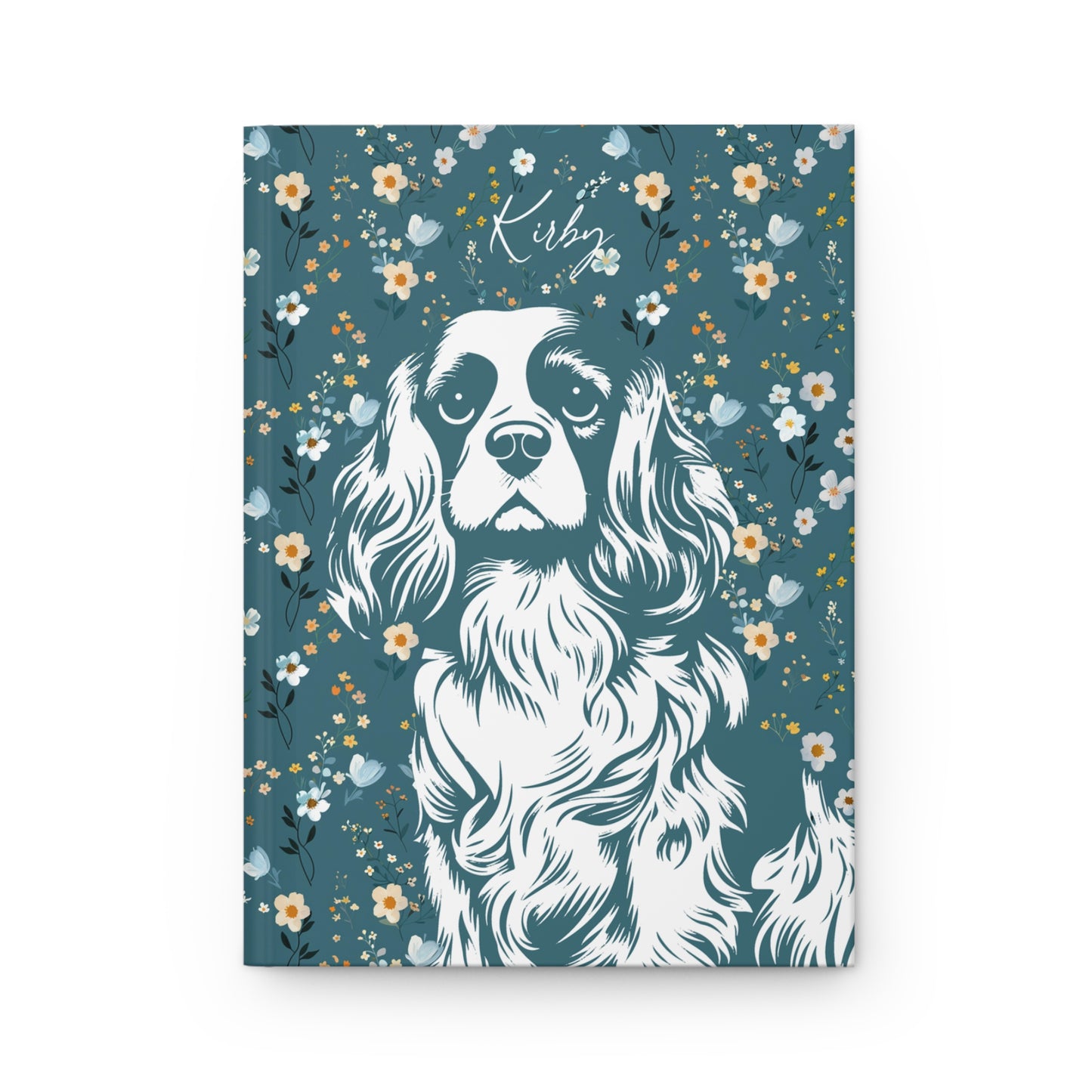 Cavalier King Charles Spaniel Flowers Hardcover Journal