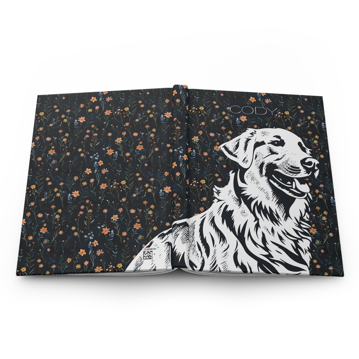 Golden Retriever Floral Hardcover Journal