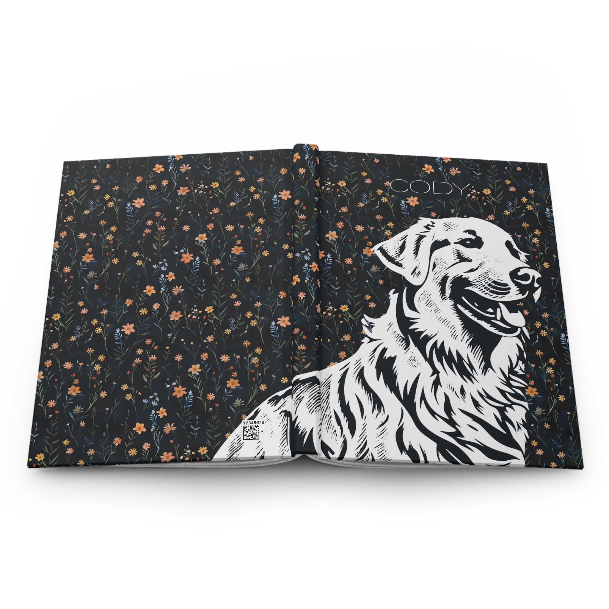 Golden Retriever Floral Hardcover Journal