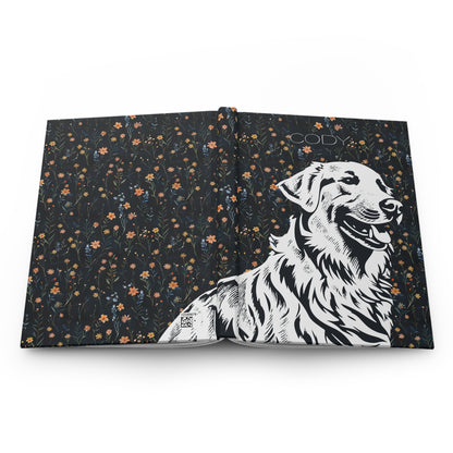 Golden Retriever Floral Hardcover Journal