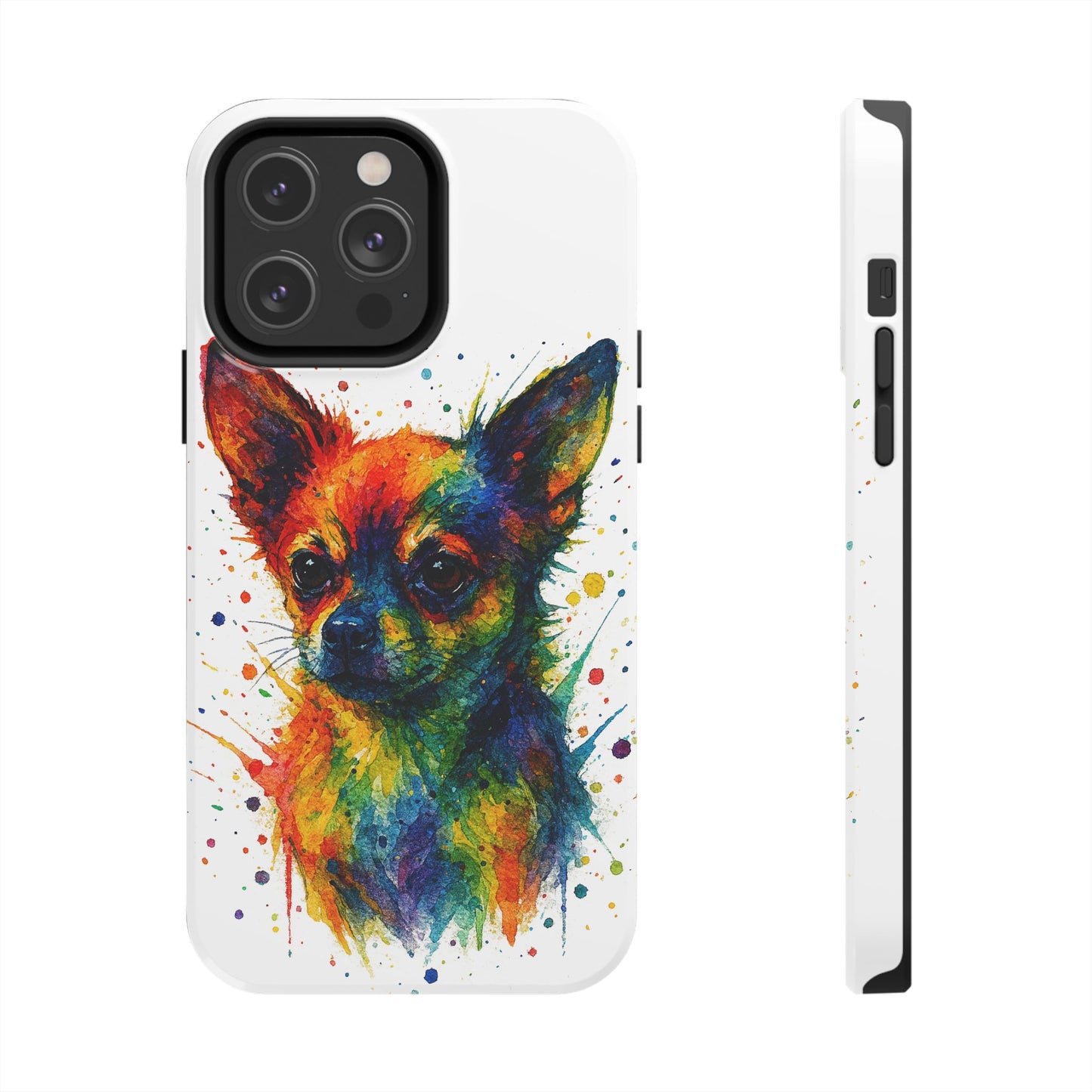 Chihuahua Portrait Splatter-Style Abstract Cell Phone Case