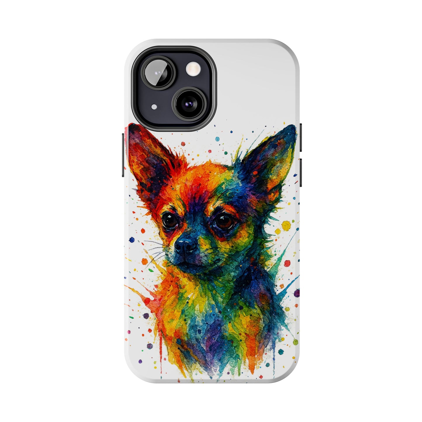 Chihuahua Portrait Splatter-Style Abstract Cell Phone Case