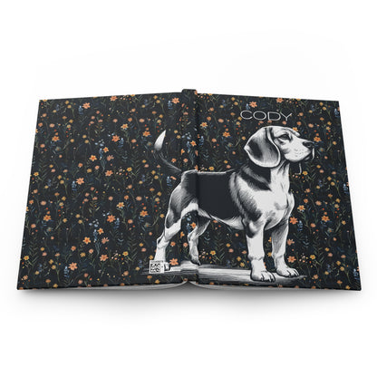 Beagle Flowers Hardcover Journal